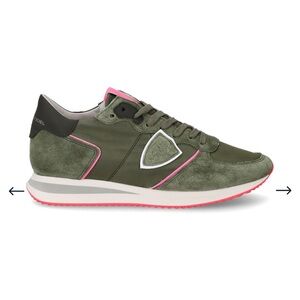 Philippe Model Trpx Low-Top Sneakers in Nylon And Leather, Military Sz 38
